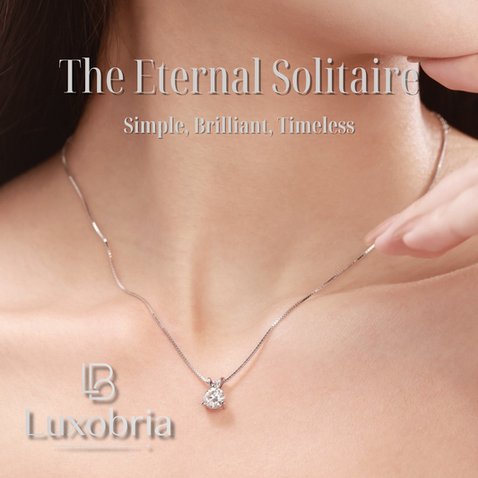 The Eternal Solitaire S925 Sterling Silver Moissanite Pendant Necklace (Silver)