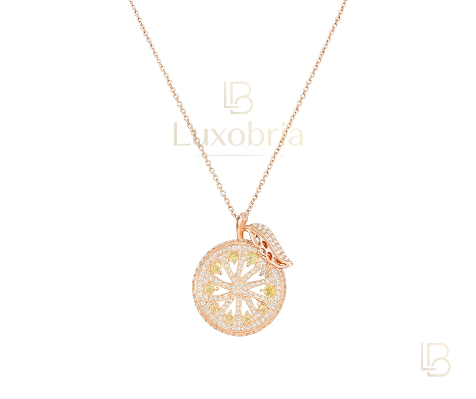 Summer Zest S925 Sterling Silver Moissanites Necklace (Rose Gold)