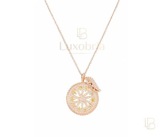 Summer Zest S925 Sterling Silver Moissanites Necklace (Rose Gold)