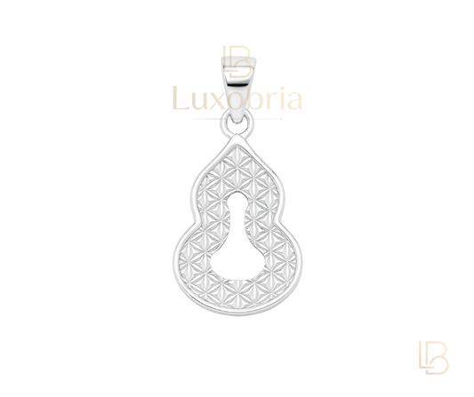 Lucky Gourd S925 Sterling Silver Pendant (Silver)