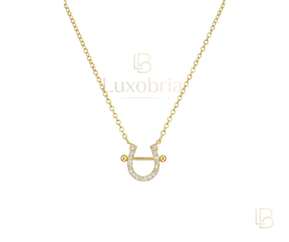 Heart Toggle S925 Sterling Silver Moissanites Necklace (Gold)