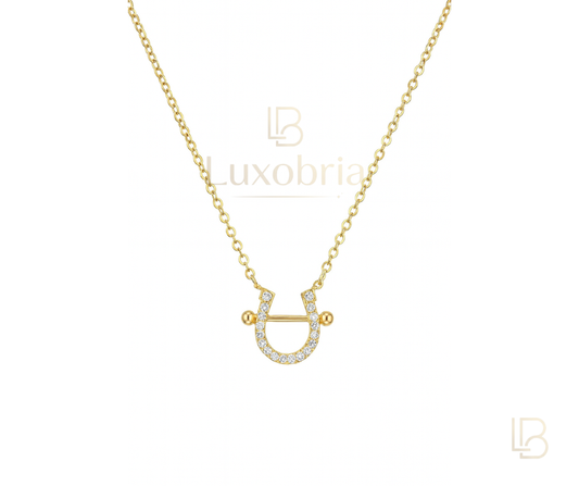 Heart Toggle S925 Sterling Silver Moissanites Necklace (Gold)