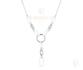 The Interlink Ceramic Y-Necklace S925 Sterling Silver White Ceramic Y-Necklace (Silver)