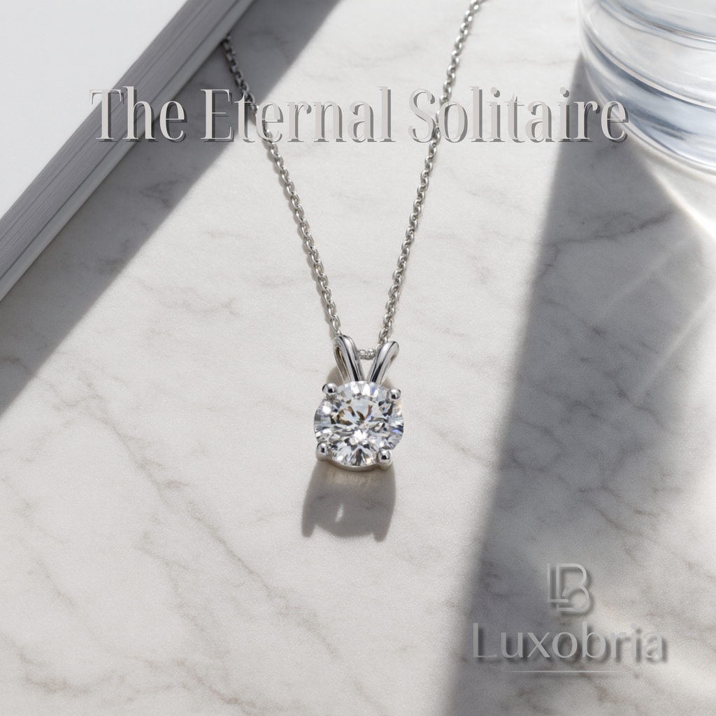 The Eternal Solitaire S925 Sterling Silver Moissanite Pendant Necklace (Silver)
