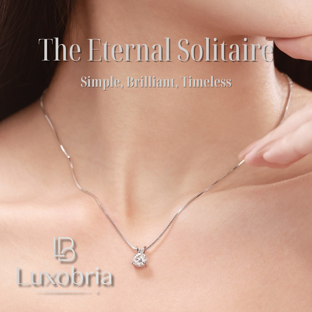 The Eternal Solitaire S925 Sterling Silver Moissanite Pendant Necklace (Silver)
