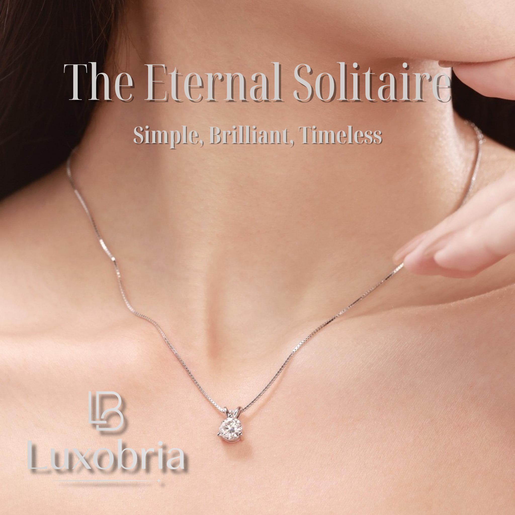 The Eternal Solitaire S925 Sterling Silver Moissanite Pendant Necklace (Silver)