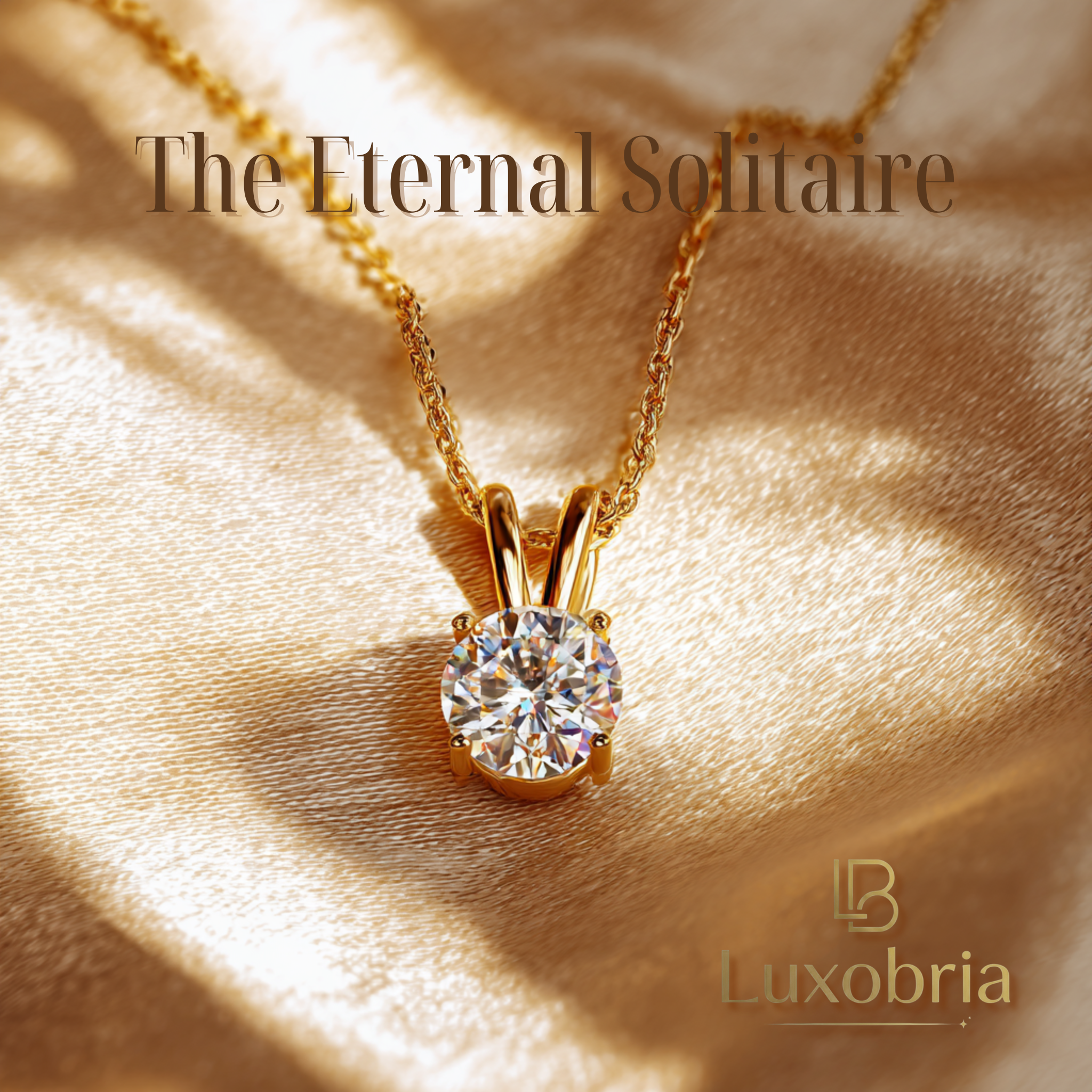 The Eternal Solitaire S925 Sterling Silver Moissanite Pendant Necklace (Gold)