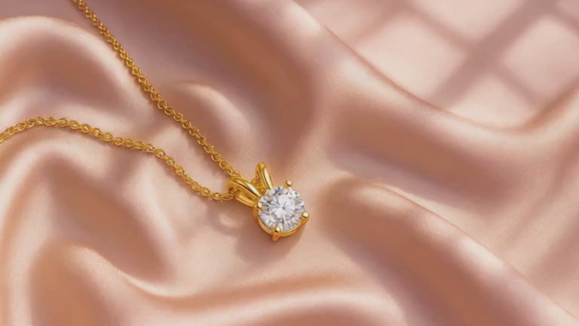 The Eternal Solitaire S925 Sterling Silver Moissanite Pendant Necklace (Gold)