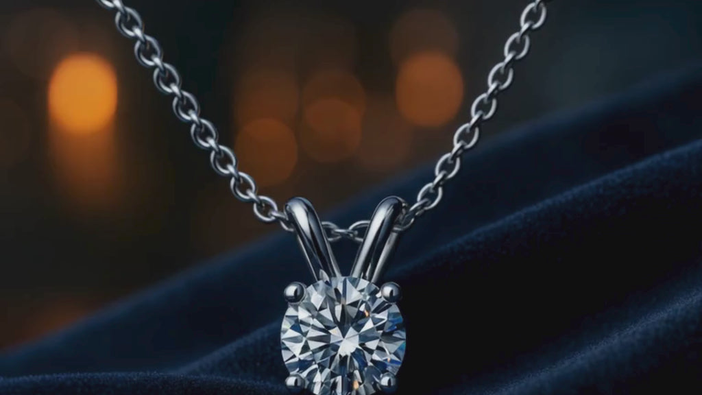 The Eternal Solitaire S925 Sterling Silver Moissanite Pendant Necklace (Silver)